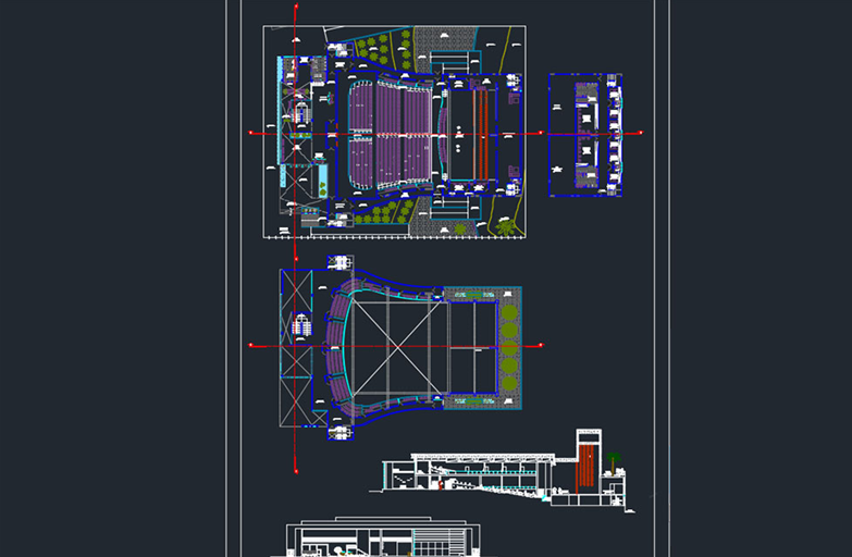 دانلود فایل اتوکد پروژه تئاتر DWG | Theatre Project DWG برای AutoCAD